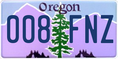OR license plate 008FNZ
