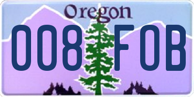 OR license plate 008FOB