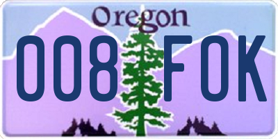 OR license plate 008FOK