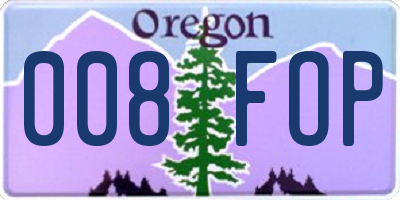 OR license plate 008FOP