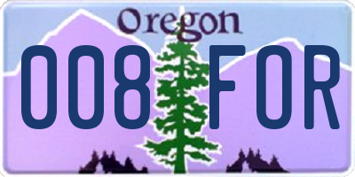 OR license plate 008FOR