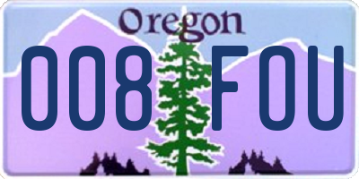 OR license plate 008FOU