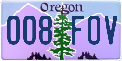 OR license plate 008FOV