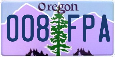 OR license plate 008FPA