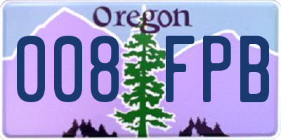 OR license plate 008FPB