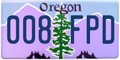 OR license plate 008FPD