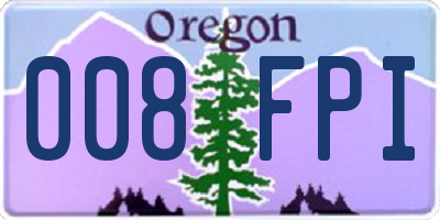 OR license plate 008FPI