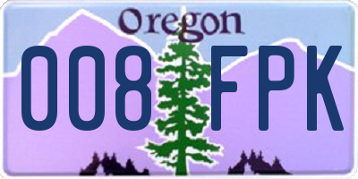 OR license plate 008FPK