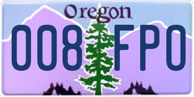OR license plate 008FPO