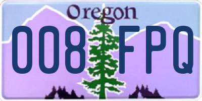 OR license plate 008FPQ