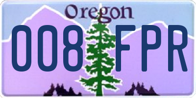 OR license plate 008FPR
