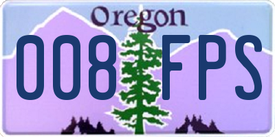 OR license plate 008FPS