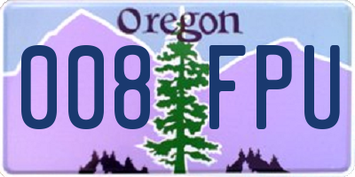 OR license plate 008FPU