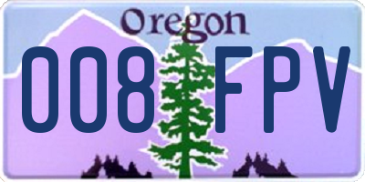 OR license plate 008FPV