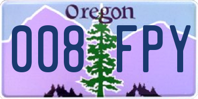 OR license plate 008FPY
