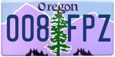 OR license plate 008FPZ