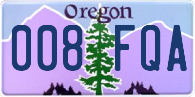 OR license plate 008FQA