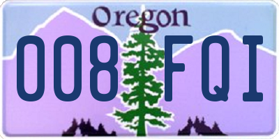 OR license plate 008FQI