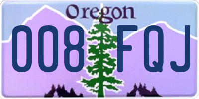 OR license plate 008FQJ