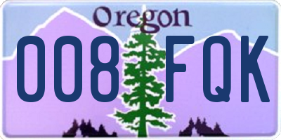 OR license plate 008FQK