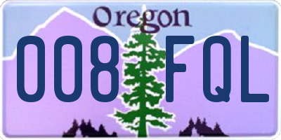 OR license plate 008FQL