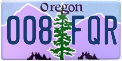 OR license plate 008FQR