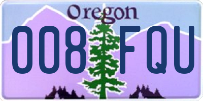 OR license plate 008FQU