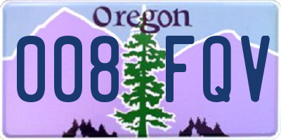 OR license plate 008FQV