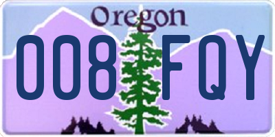 OR license plate 008FQY