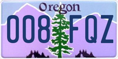 OR license plate 008FQZ