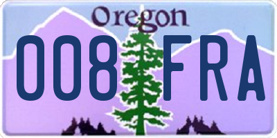 OR license plate 008FRA