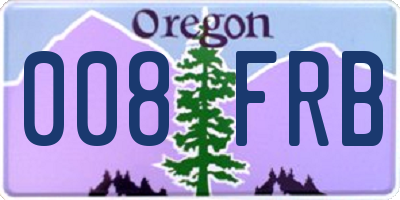 OR license plate 008FRB