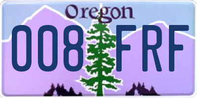 OR license plate 008FRF