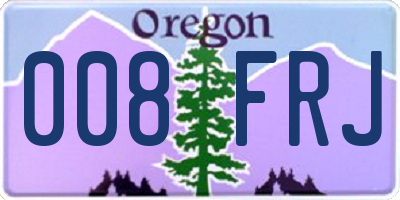 OR license plate 008FRJ