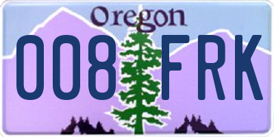 OR license plate 008FRK