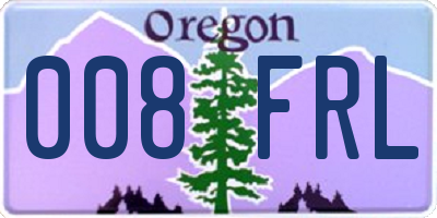 OR license plate 008FRL