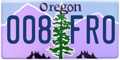 OR license plate 008FRO