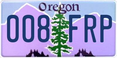 OR license plate 008FRP