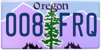 OR license plate 008FRQ