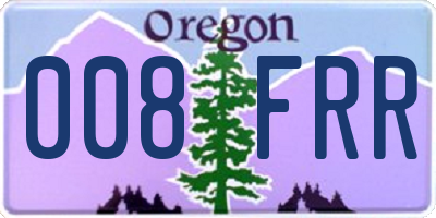 OR license plate 008FRR