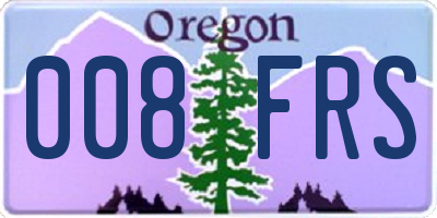 OR license plate 008FRS