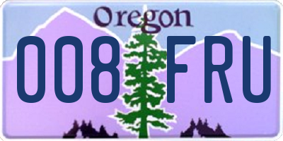 OR license plate 008FRU