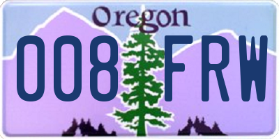 OR license plate 008FRW