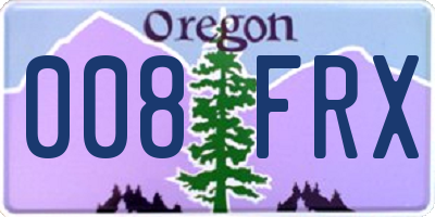 OR license plate 008FRX