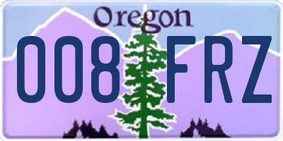 OR license plate 008FRZ