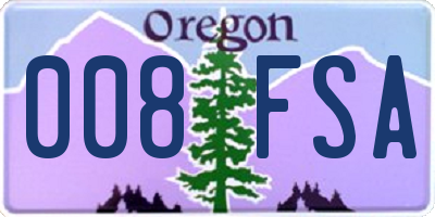OR license plate 008FSA