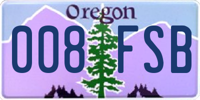 OR license plate 008FSB