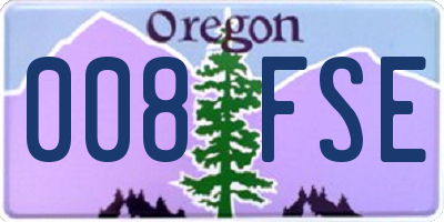 OR license plate 008FSE