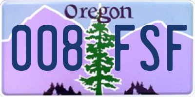 OR license plate 008FSF