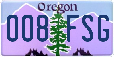 OR license plate 008FSG